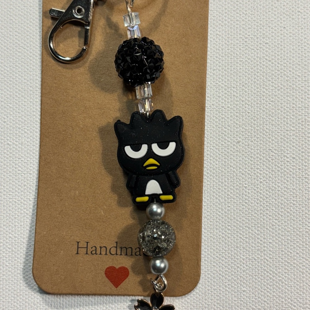 Black Character Keychain with Beads